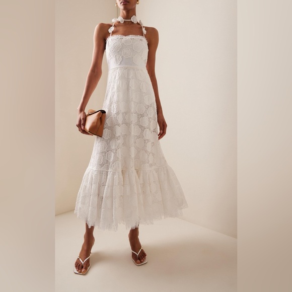 Alexis Dresses & Skirts - Alexis Women's White Villanelle Embroidered Lace Maxi Dress size L
